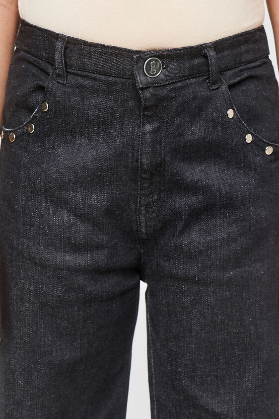 Blue Solid Straight Bottom, Black, image 4